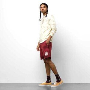 Vans Dark Maroon All Wash Loose Fit Fleece Shorts sz(S) NWT